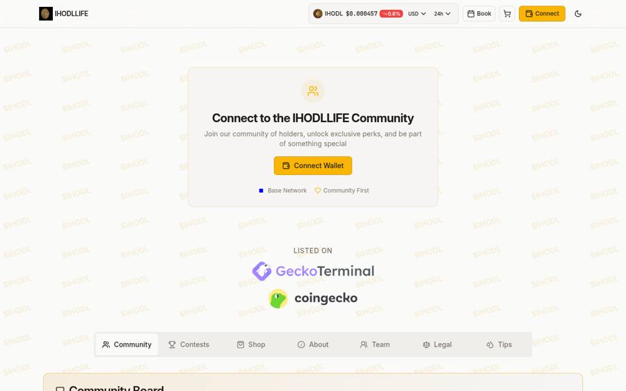 IHODL Community homepage