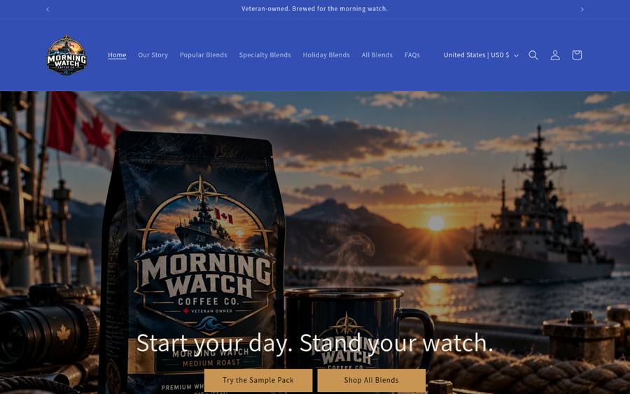 Morning Watch Coffee homepage